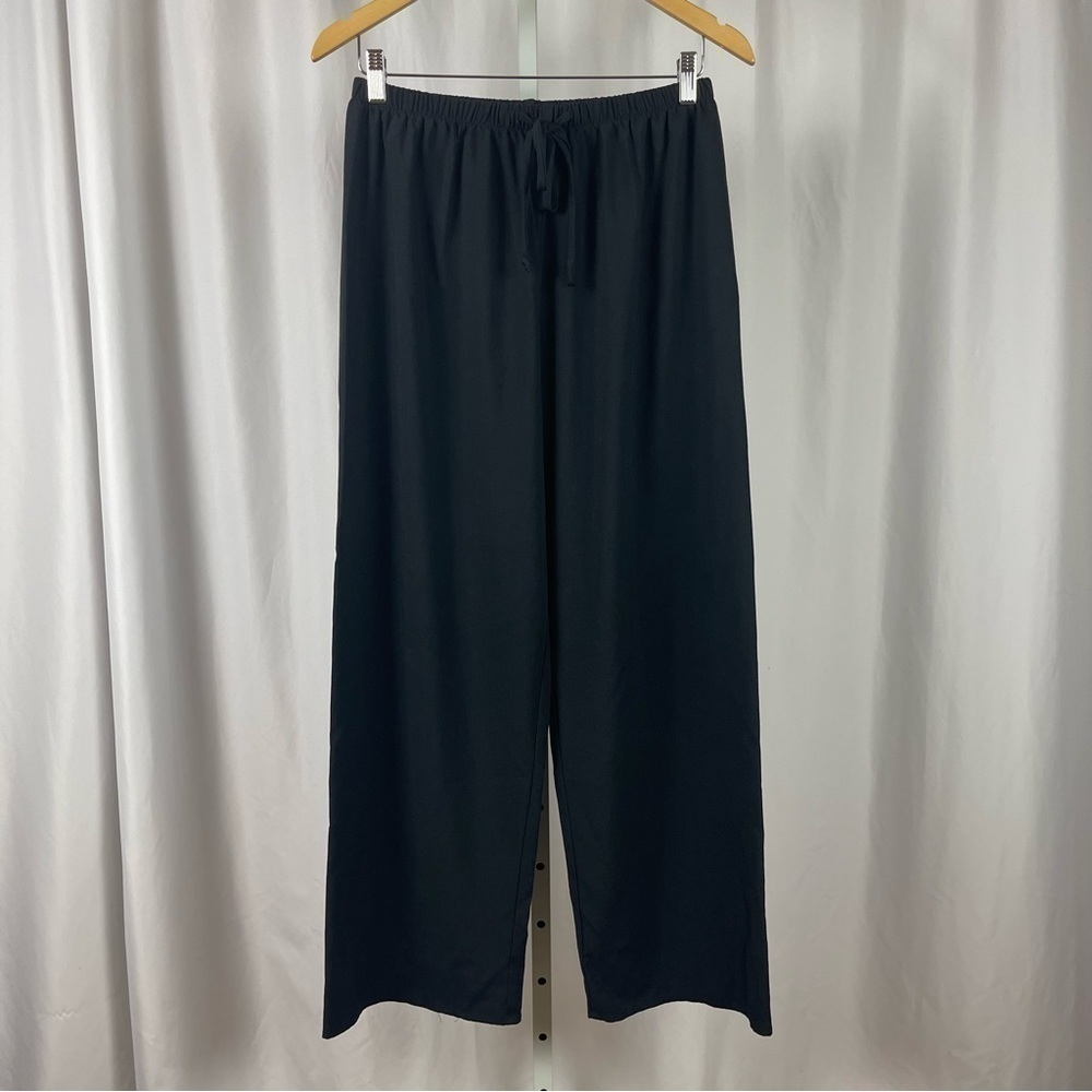 A. Byer Vintage Large Made in USA Drawstring Wide Leg Lounge Pants Casual Black